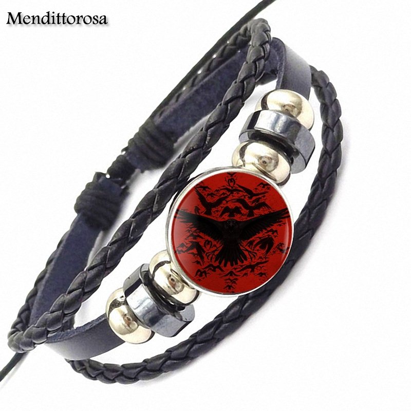 Bioshock With Glass Cabochon Black Leather Bracelet