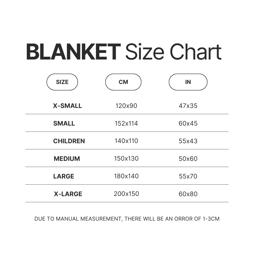 Blanket Size Chart - Bioshock Merch