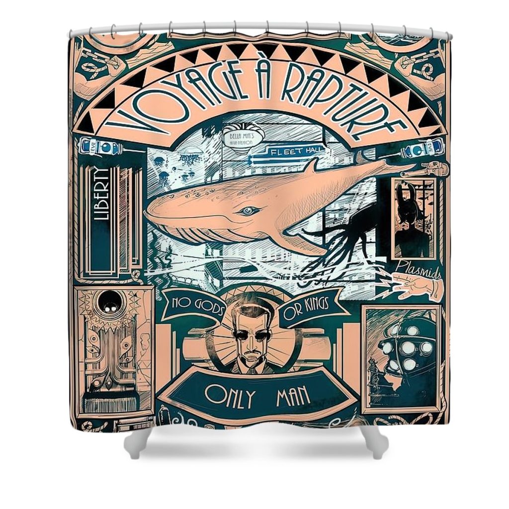 Bioshock Jules Verne Style Shower Curtain